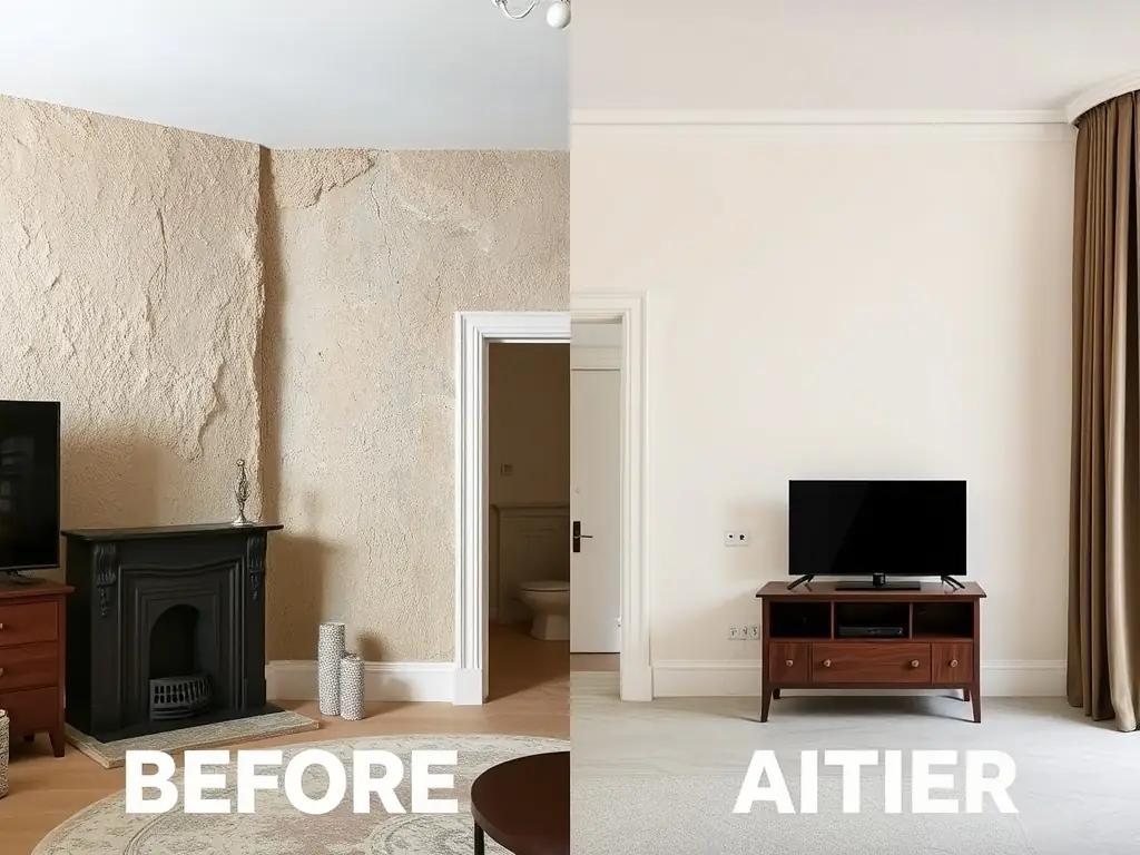 A split-screen image showing a before-and-after comparison of a surface treated with PYROCHILL BEVARA, highlighting its fire-resistant capabilities.