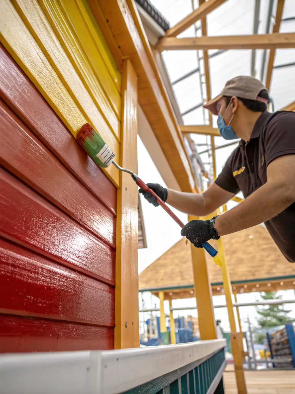 A close-up shot of PYROCHILL BEVARA being applied to a wooden surface, highlighting its smooth application and eco-friendly composition.